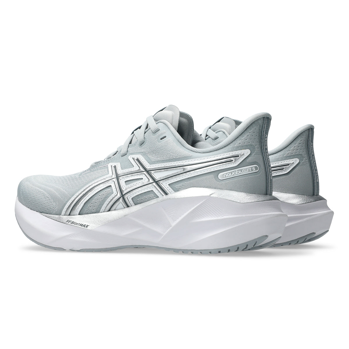 Tênis de Corrida Asics Novablast 5 - Cinza / Prata - Feminino